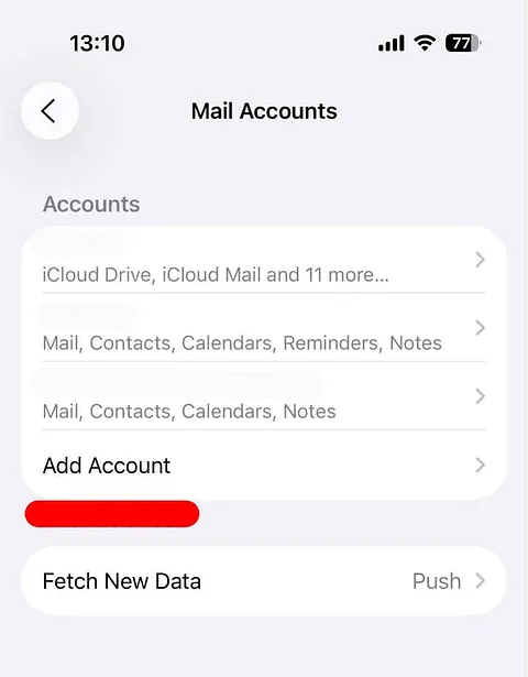 Oppsett av e-postkonto i Mail for iPhone steg 4