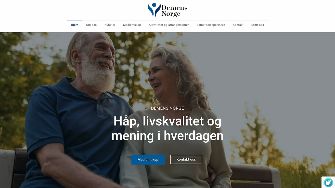 Demens Norge bruker et varmt bilde av et eldre par